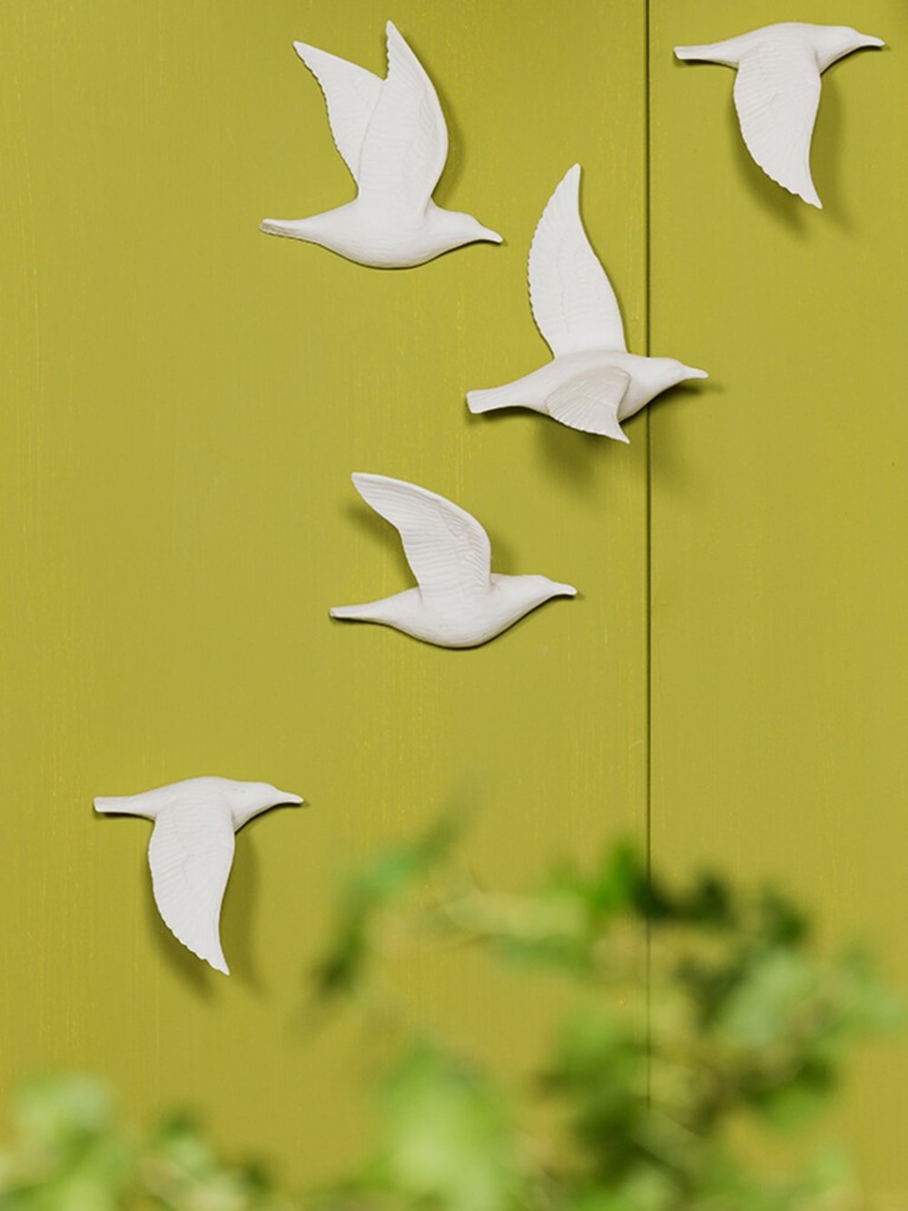 Décorations murales oiseaux en porcelaine ( Lot de 5 ) - Maisons du Monde