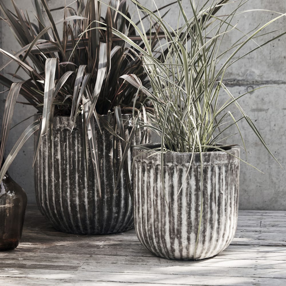 Cache-pots en céramique marron ( Lot de 2 )