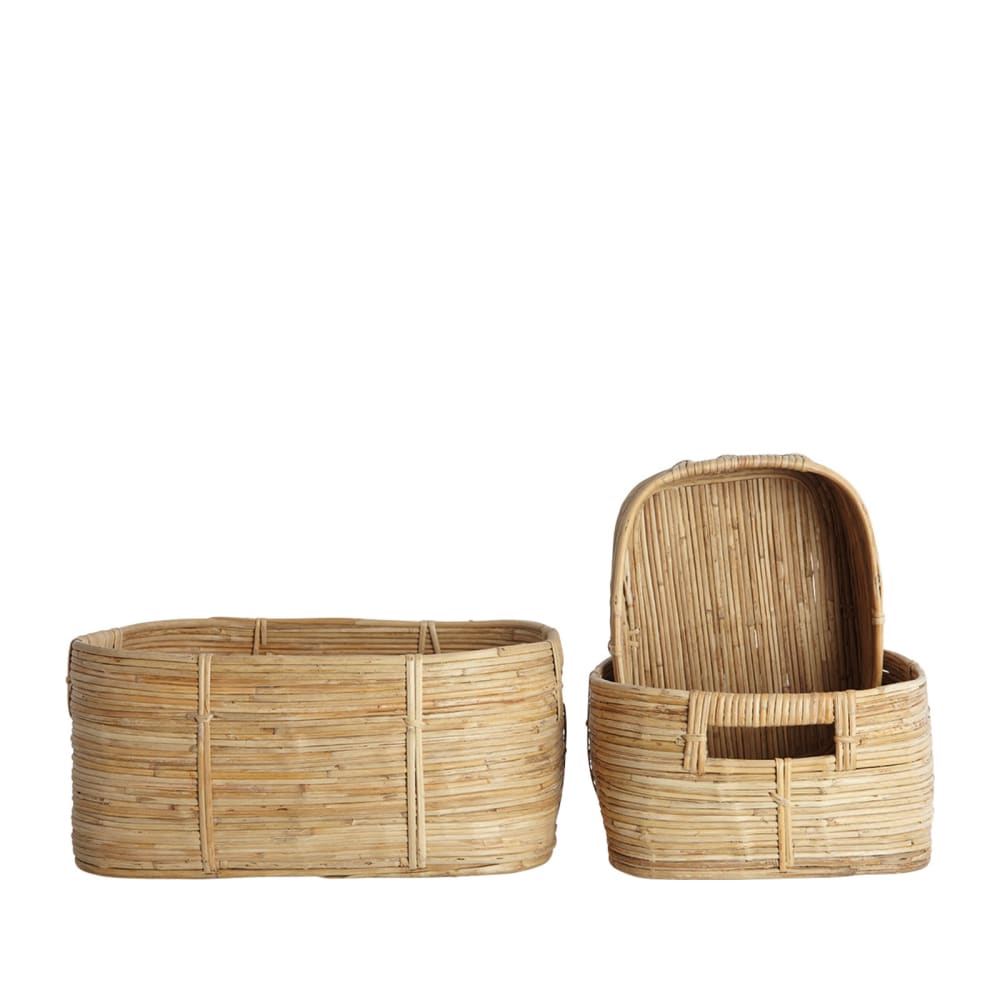 Paniers rectangulaire en rotin clair ( lot de 3 ) — Beyit