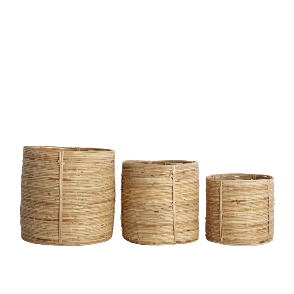 Paniers rond en rotin clair ( lot de 3 ) — Beyit