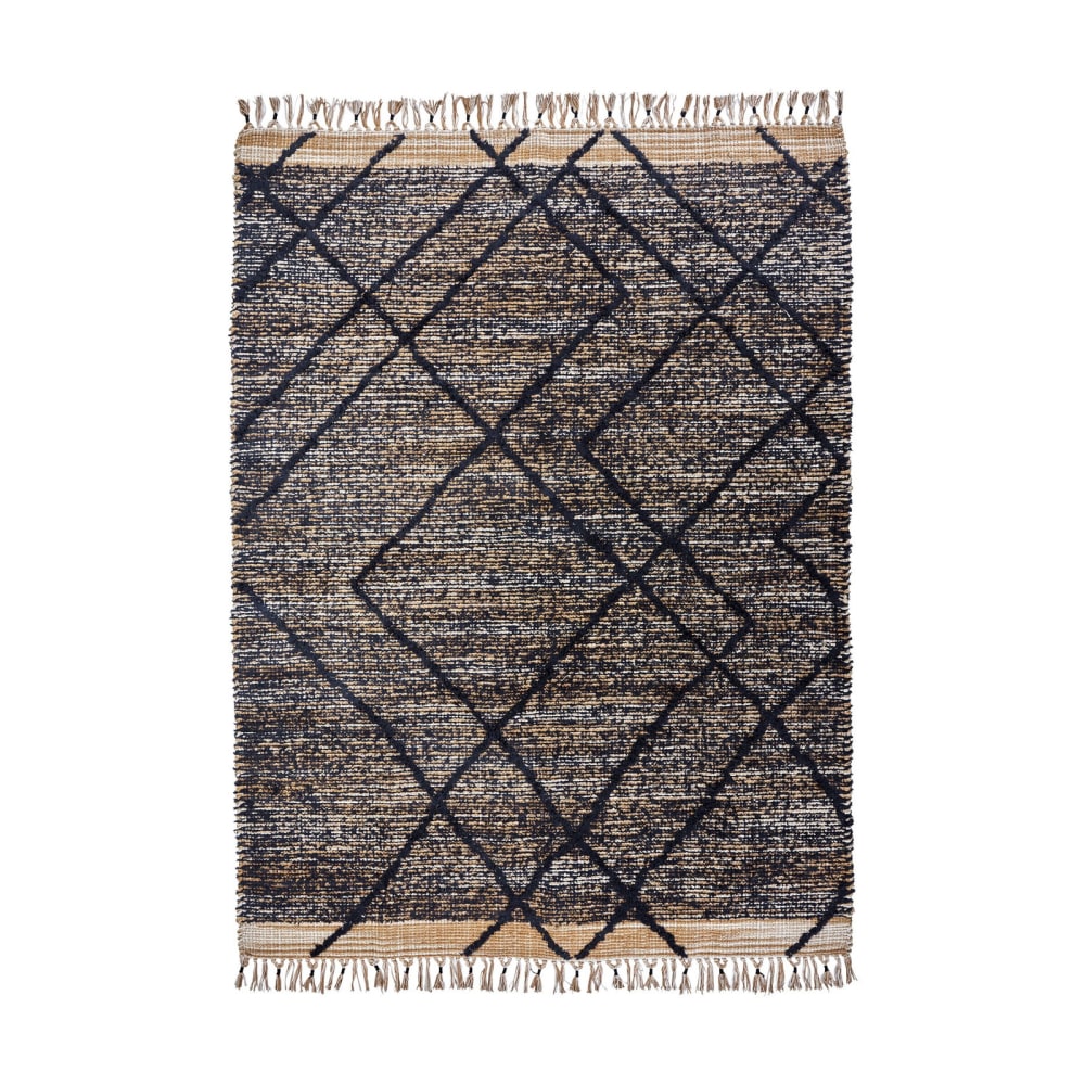 tapis en fibres naturelles - beige noir