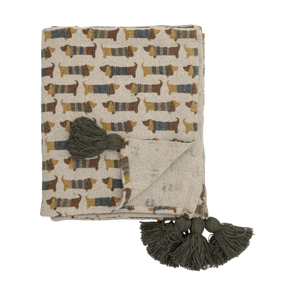 Plaid en coton recyclé marron 160x130