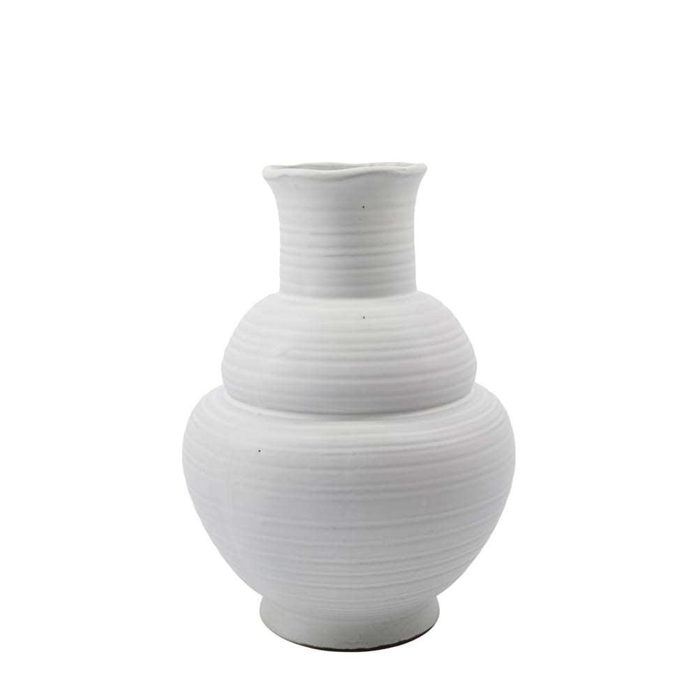 Vase en grès blanc H29