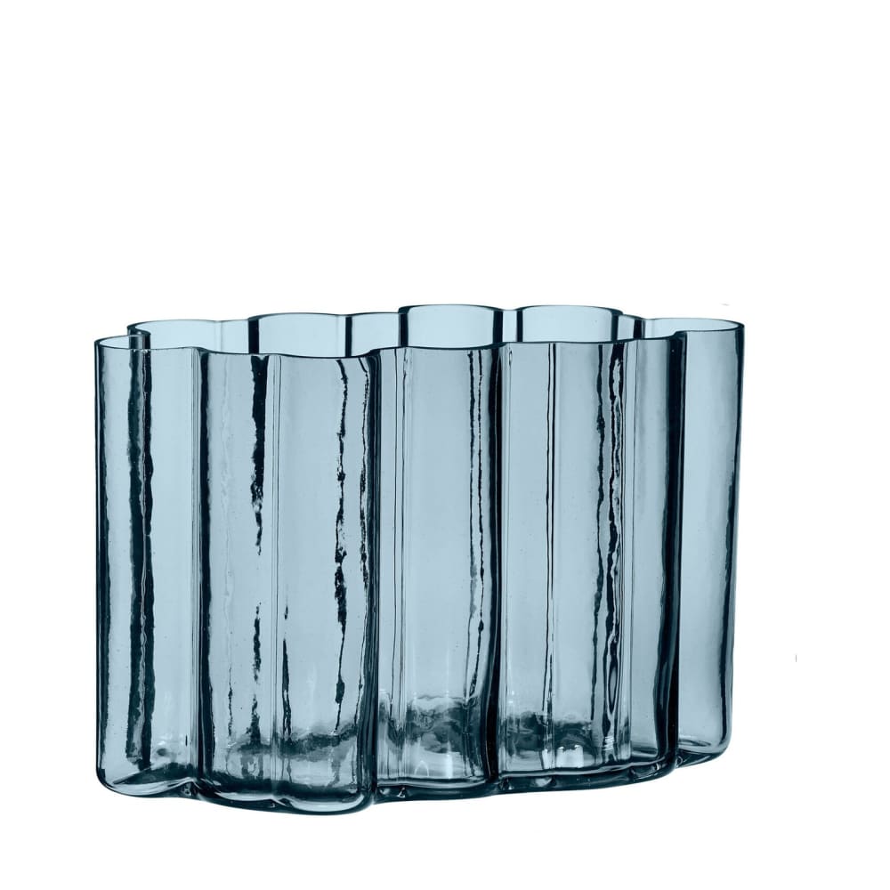 Vase en verre bleu