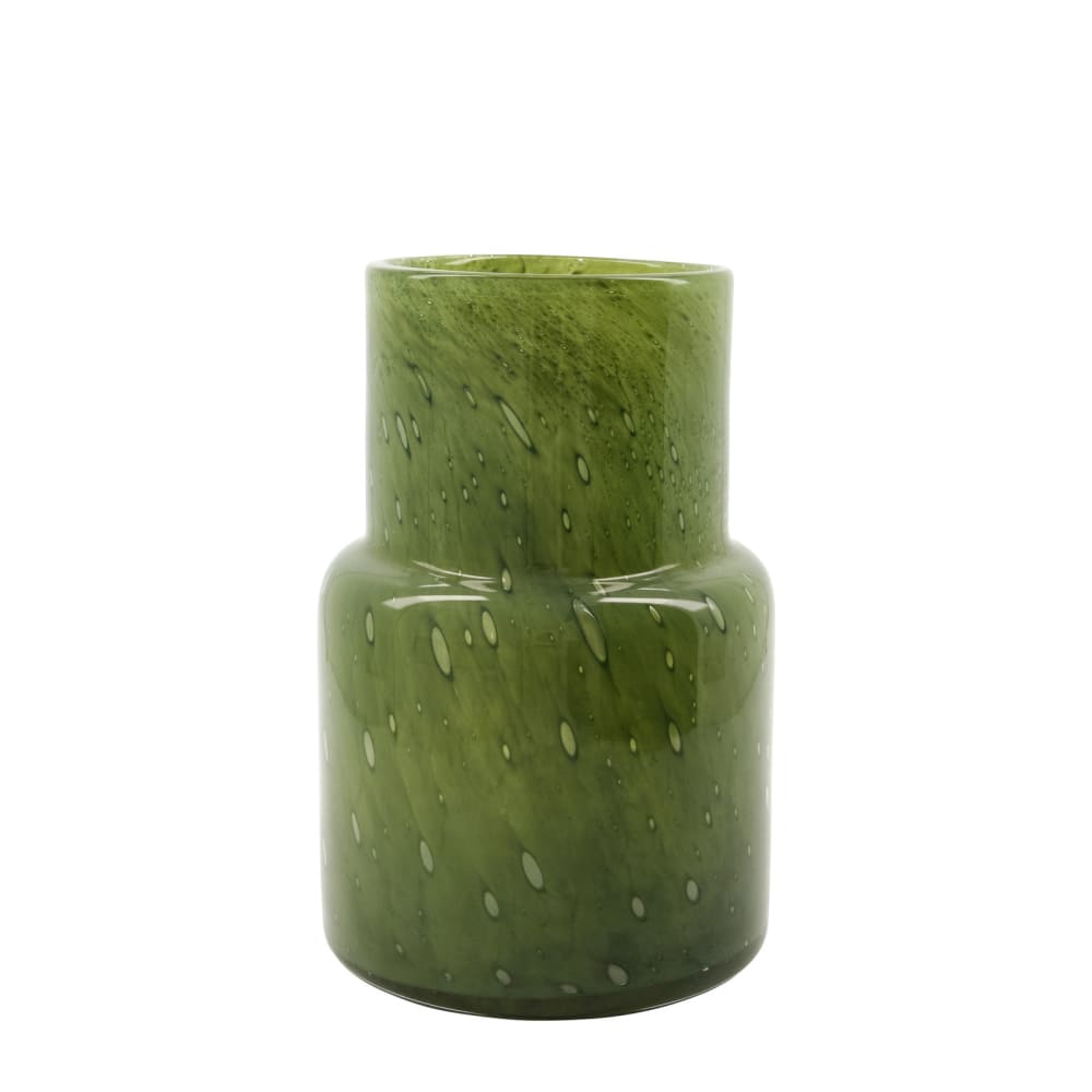 Vase en verre vert foncé H25.5