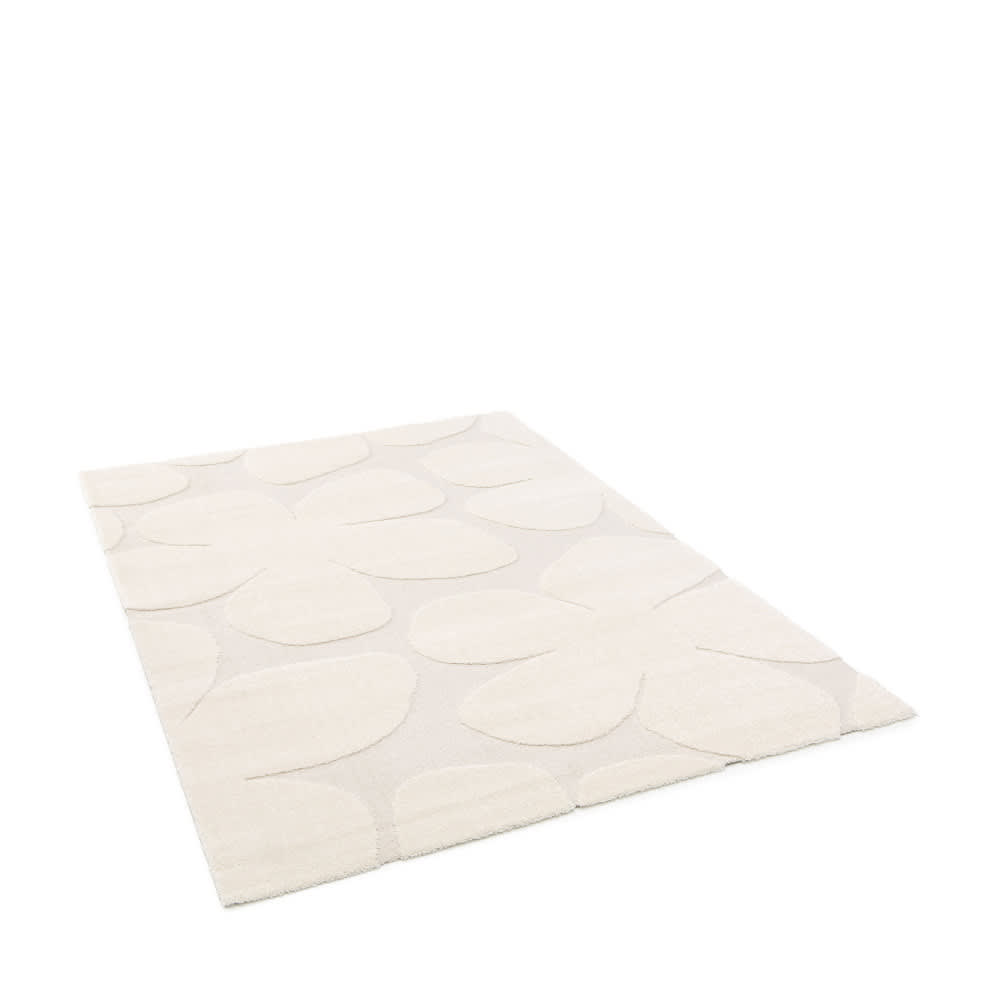 Tapis contemporain floral en relief - 200x290cm écru polypropylène — vue 3
