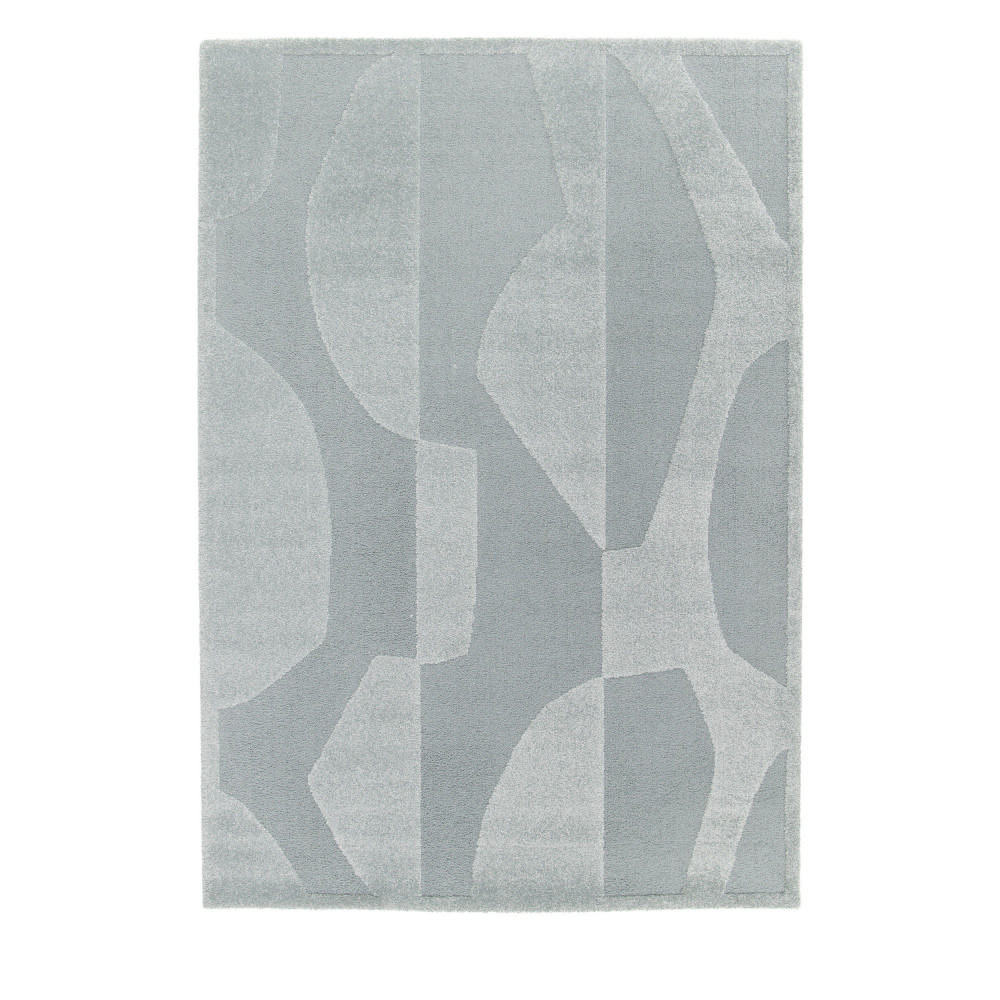 Tapis graphique à motif abstrait- 160x230cm Bleu glacier Polypropylène