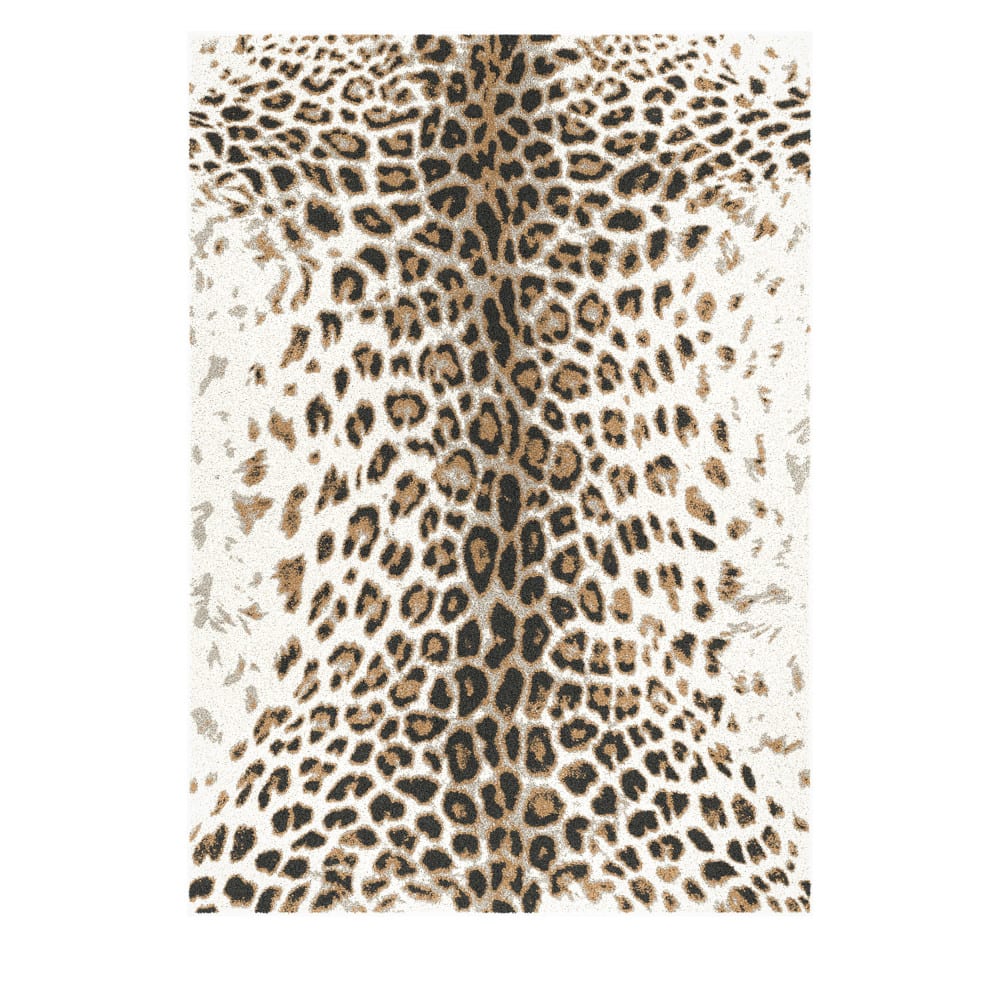 Tapis à motif léopard - 160x230cm Marron Polypropylène