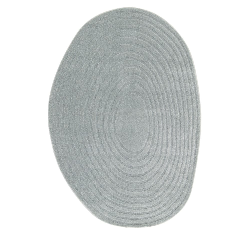 Tapis contemporain organique - 160x230cm bleu glacier polypropylène — vue 4