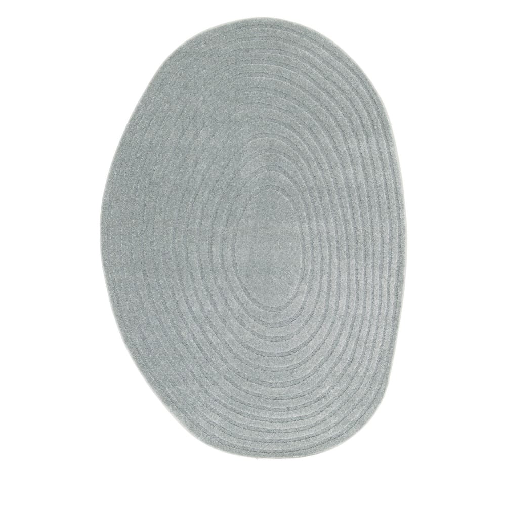 Tapis contemporain organique - 200x290cm Bleu glacier Polypropylène