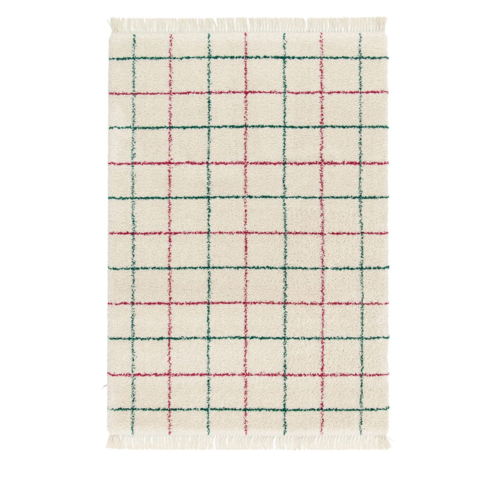 Tapis à motif quadrillage coloré - 160x230cm Multicolore Polypropylène