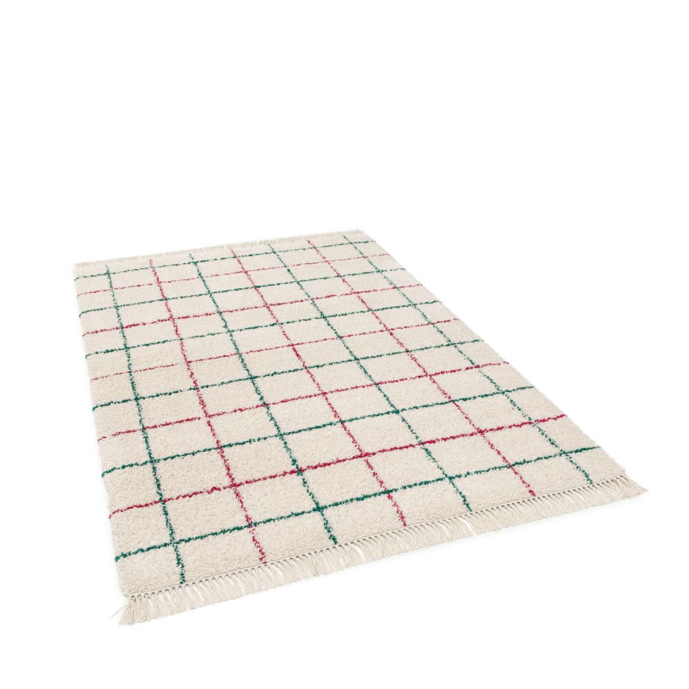 Tapis à motif quadrillage coloré - 160x230cm multicolore polypropylène — vue 3
