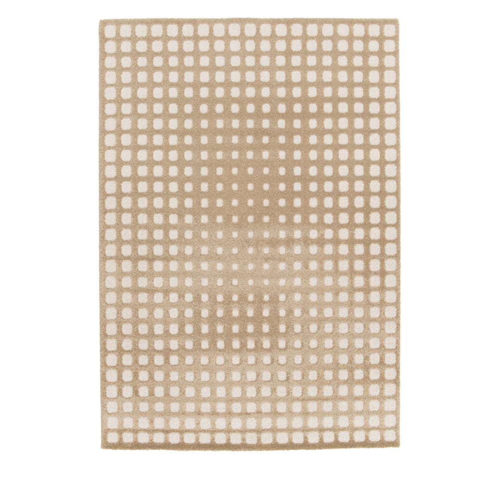 Tapis géométrique en relief - 160x230cm Beige Polypropylène