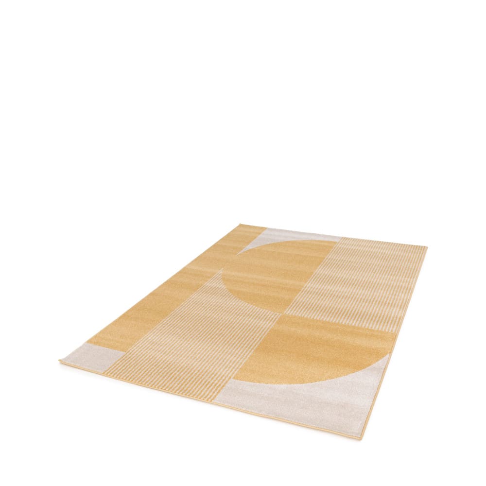 Tapis à motifs géométriques arrondis - 160x230cm jaune polypropylène — vue 3