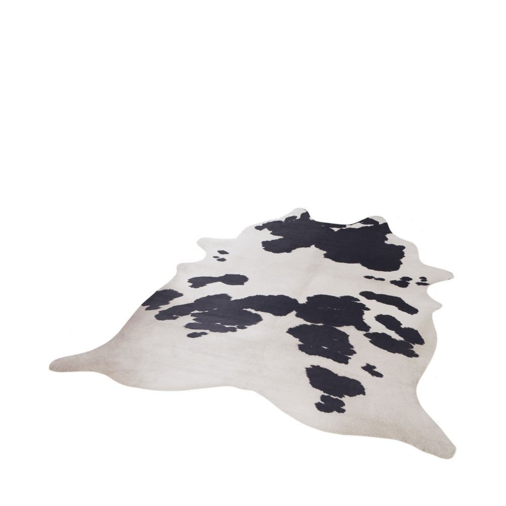 Tapis imitation peau de vache - 155x190cm Noir Polyester