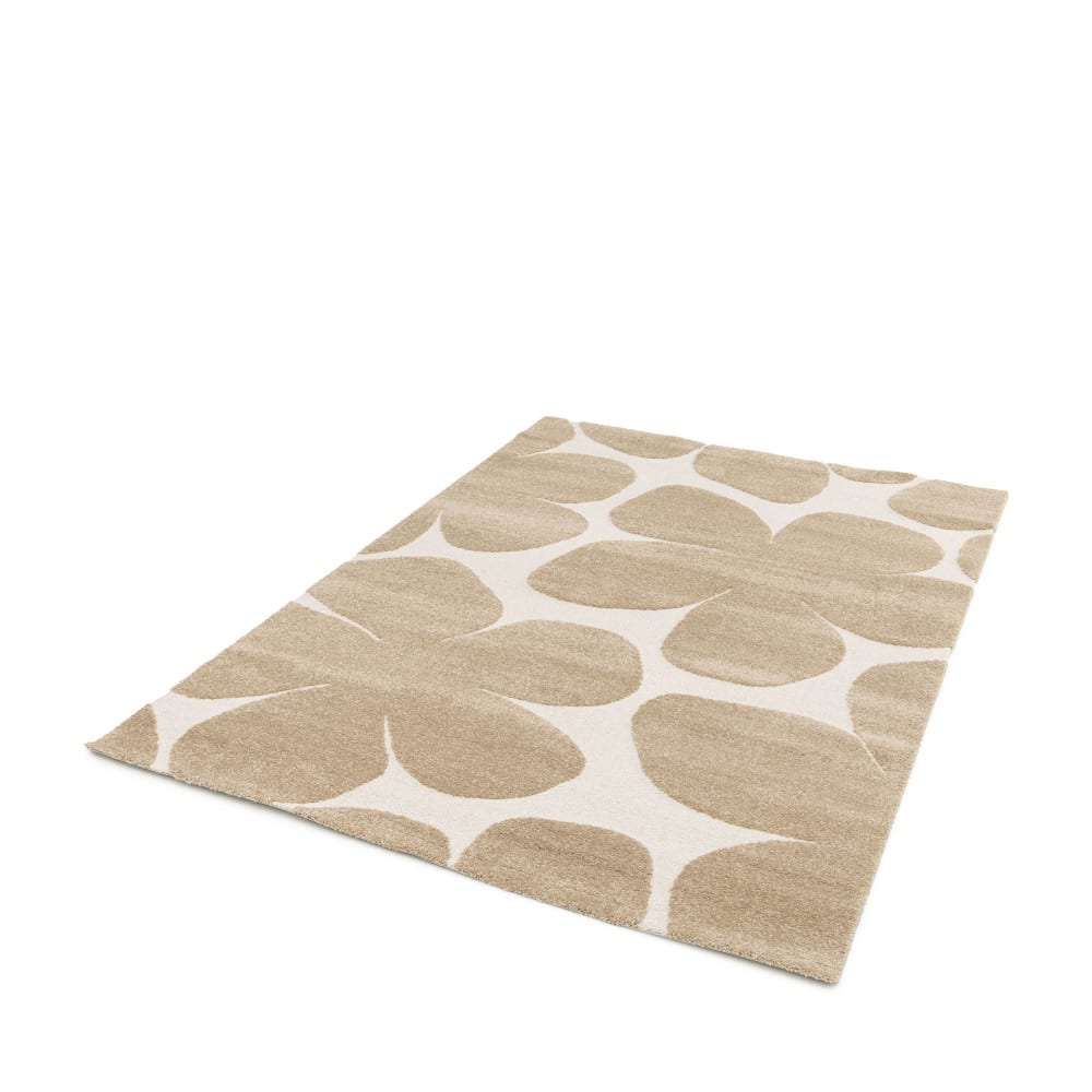Tapis contemporain floral en relief - 120x170cm beige polypropylène — vue 3