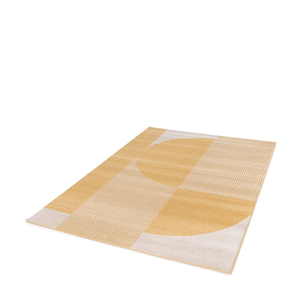 Tapis à motifs géométriques arrondis - 200x290cm jaune polypropylène — vue 3