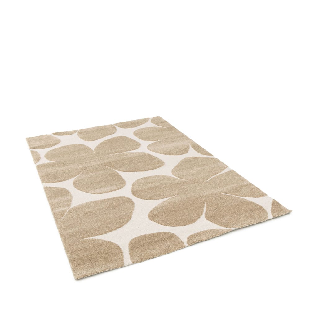 Tapis contemporain floral en relief - 160x230cm beige polypropylène — vue 3