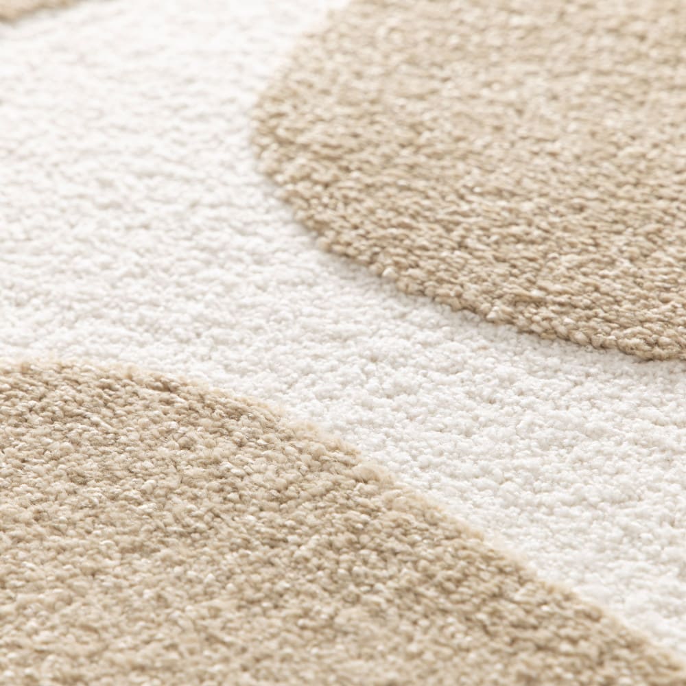 Tapis contemporain floral en relief - 160x230cm beige polypropylène — vue 4