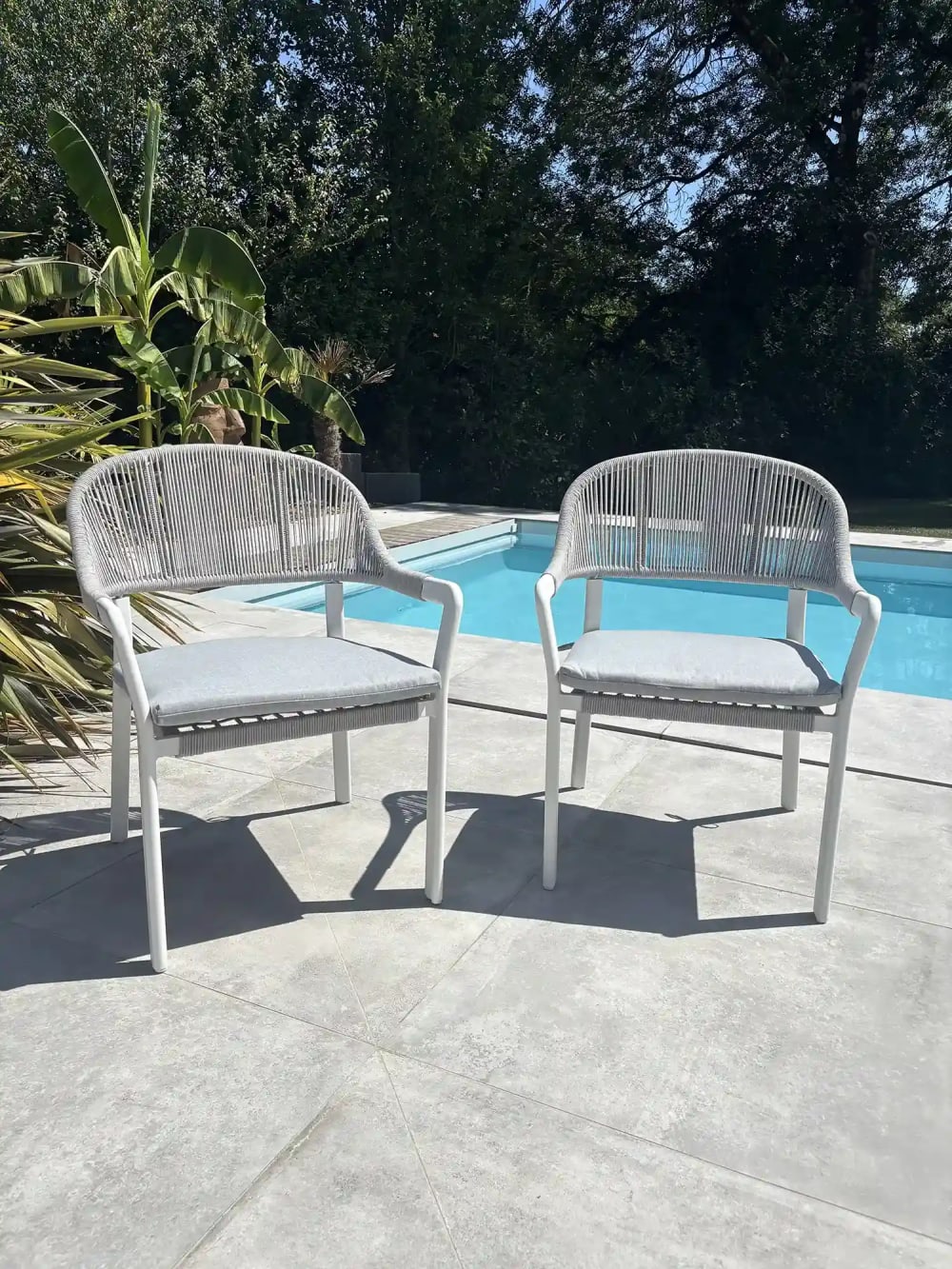 REMARQUABLE 2er-Set Gartensessel - Weiá style modern Weiß Aluminium