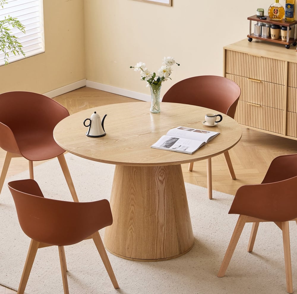 Nordlys Runder Esstisch für 6 Personen aus Holz Braun Holz