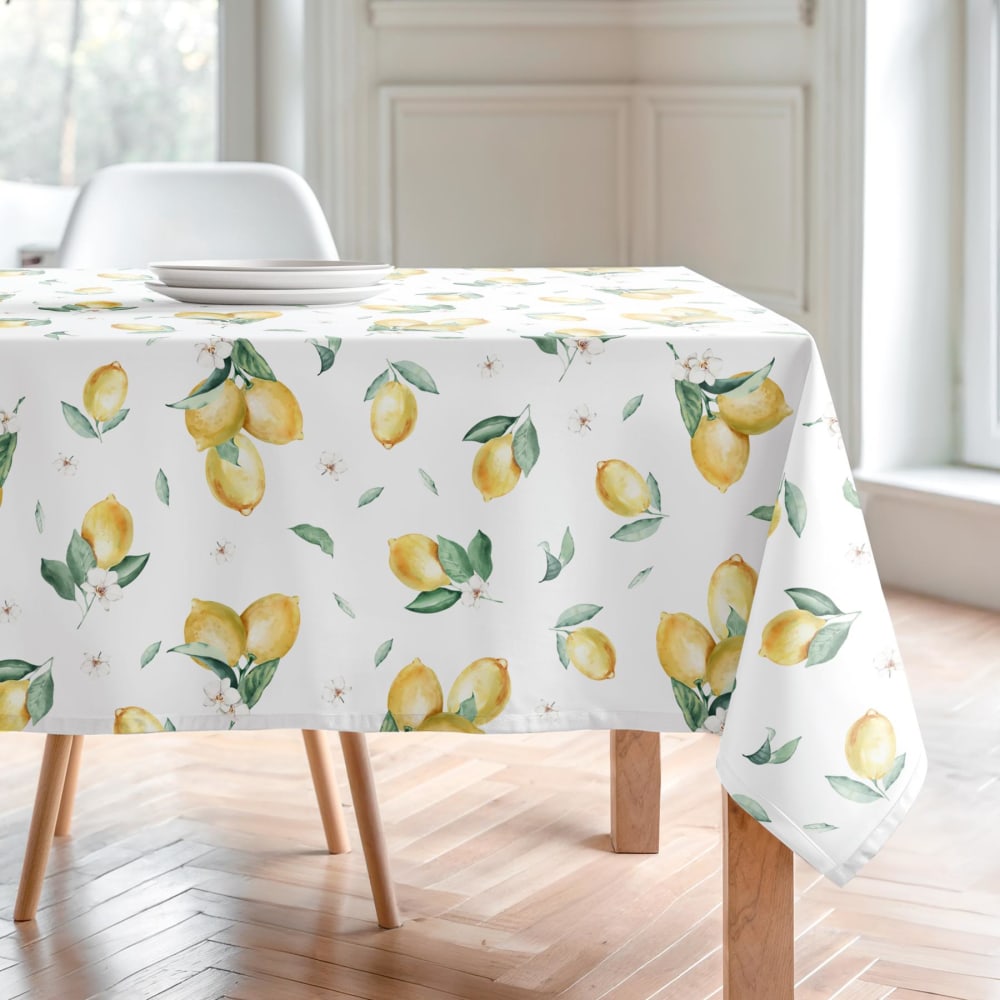 Mint Fleckenabweisende Tischdecke 100% Baumwolle 155x300 style seaside Gelb Öko-Tex Zertifikat Baumwolle
