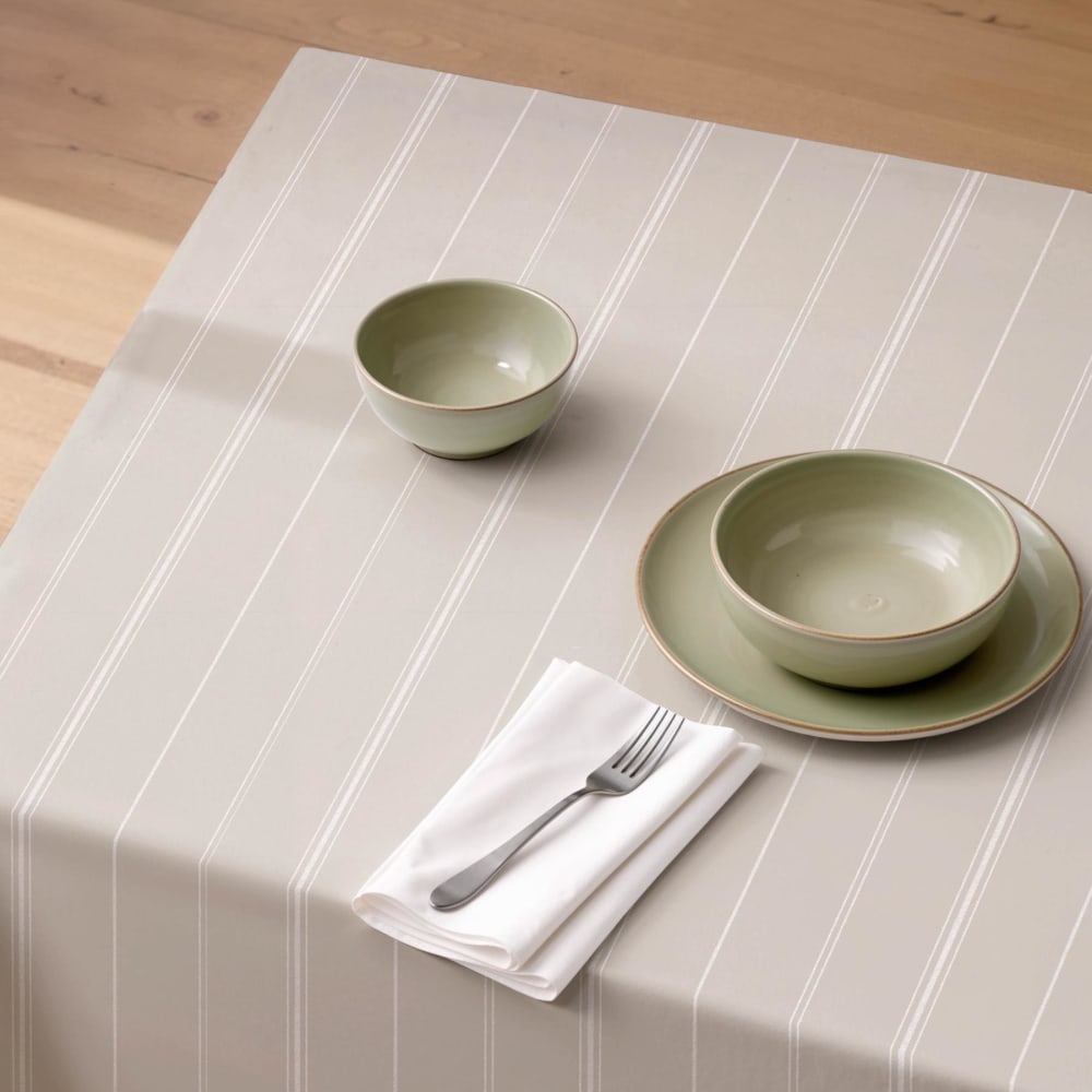 Mint Fleckenabweisende Tischdecke 100% Baumwolle 155x250 style modern Beige Öko-Tex Zertifikat Baumwolle