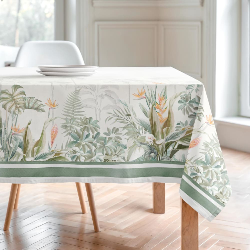 Fleckabweisende Tischdecke 100% Baumwolle 155x155 - Maisons Du