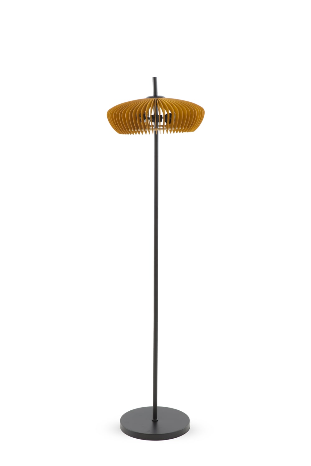 GEESE HOME Stehlampe aus honigfarbenem Sperrholz Schwarz