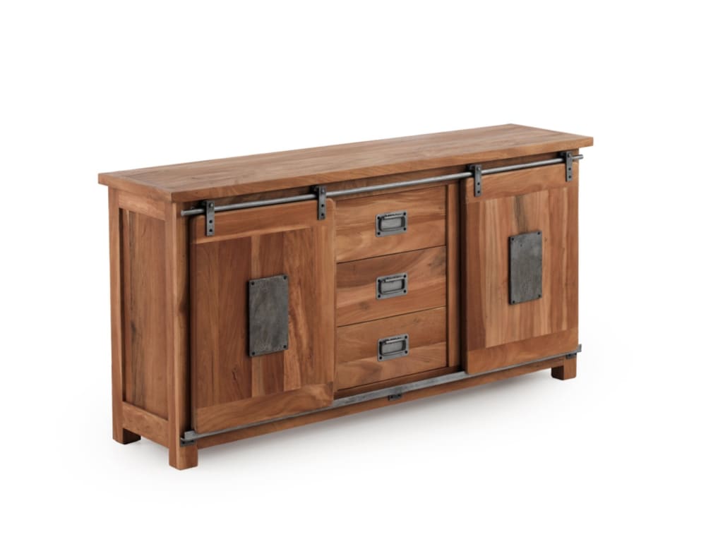 Buffet en bois massif d'acacia recyclé