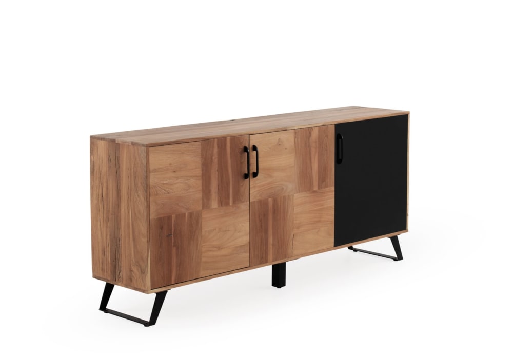 GEESE HOME Sideboard aus recyceltem massivem Akazienholz Braun