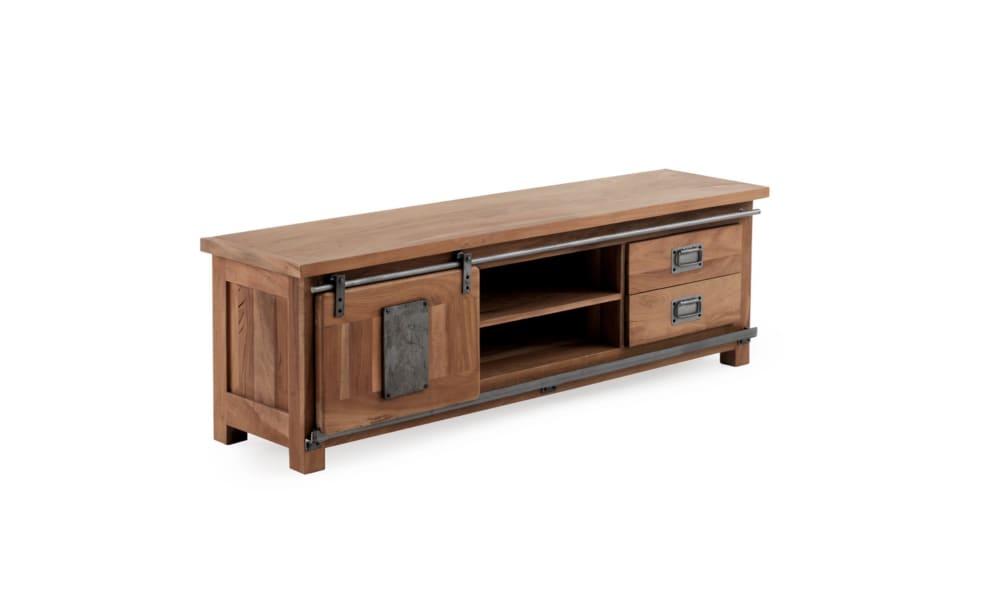 Meuble TV en bois massif d'acacia recyclé