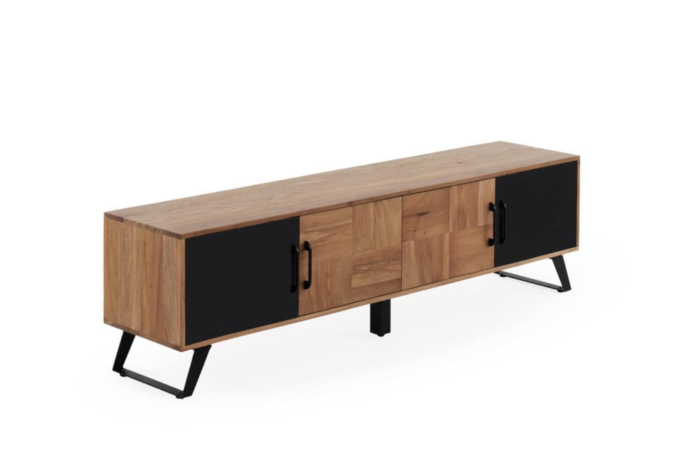 Meuble TV en bois massif d'acacia recyclé