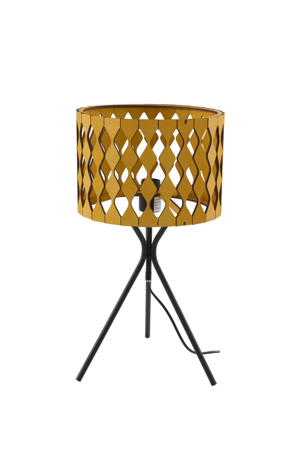 Lampe de table en contreplaqué miel et noir