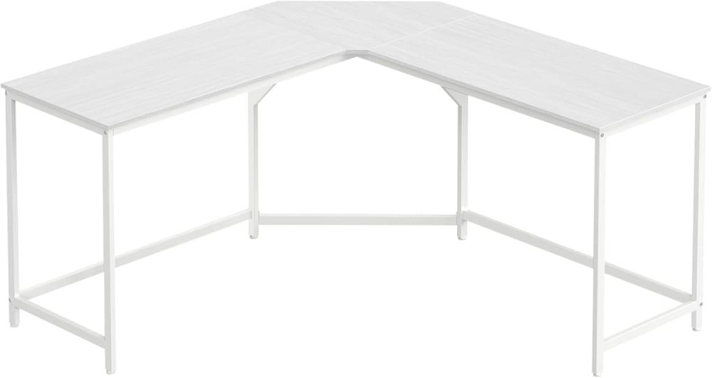 Escritorio de 149 x 149 x 76 cm de color blanco arce