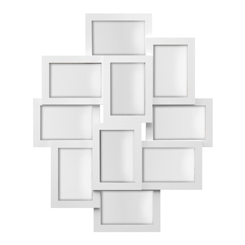 Collage de 10 marcos para fotos de color blanco nube