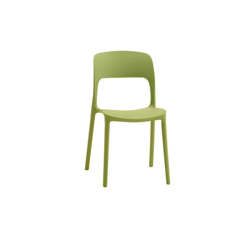 Lot+de+4+chaises+en+polypropylene+vert+olive