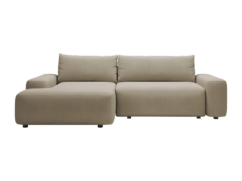 Canapé d'angle polyester 4 places taupe Canapé d'angle polyester 4 places taupe
