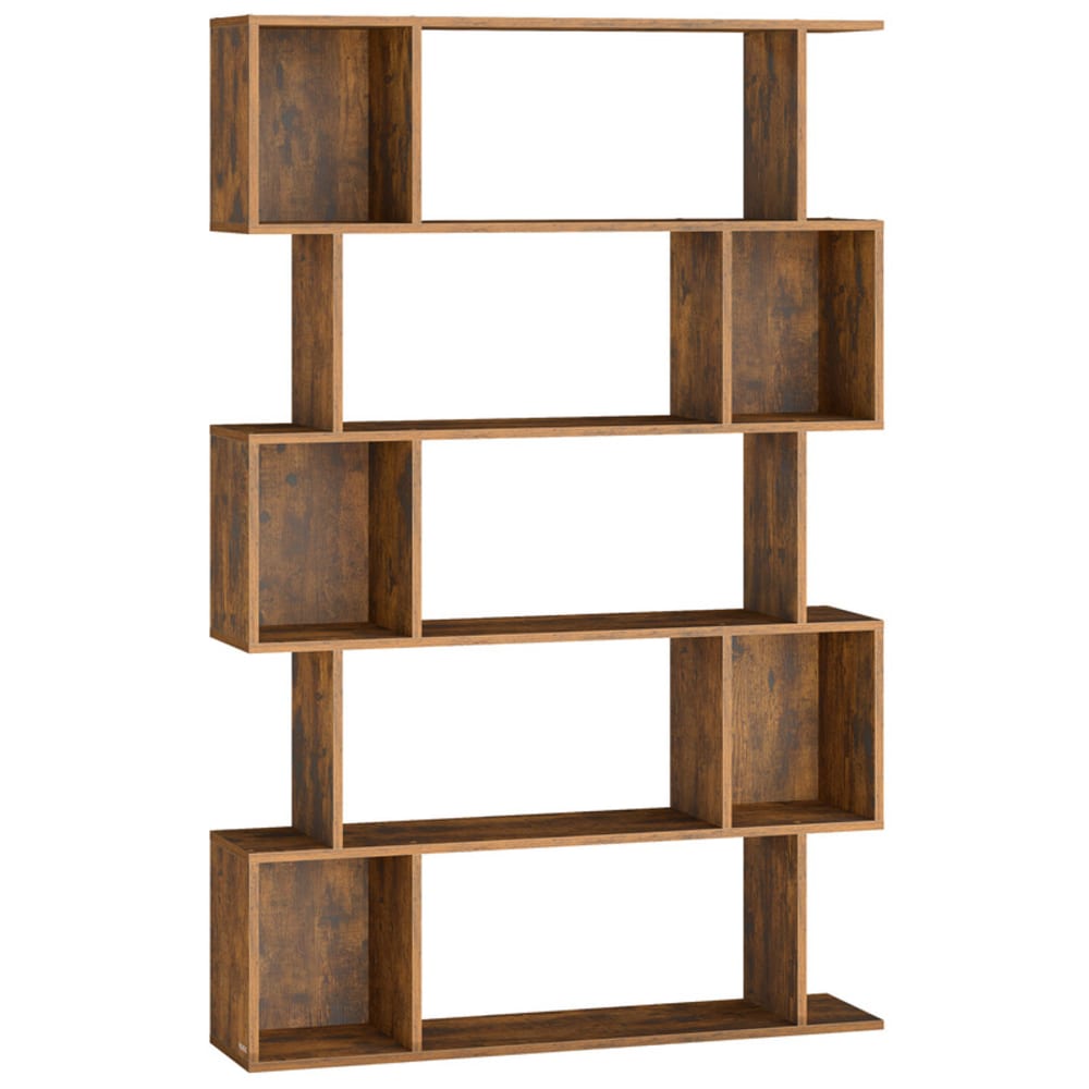 Bibliothèque sur 5 niveaux 24 x 90 x 159 cm marron rustique