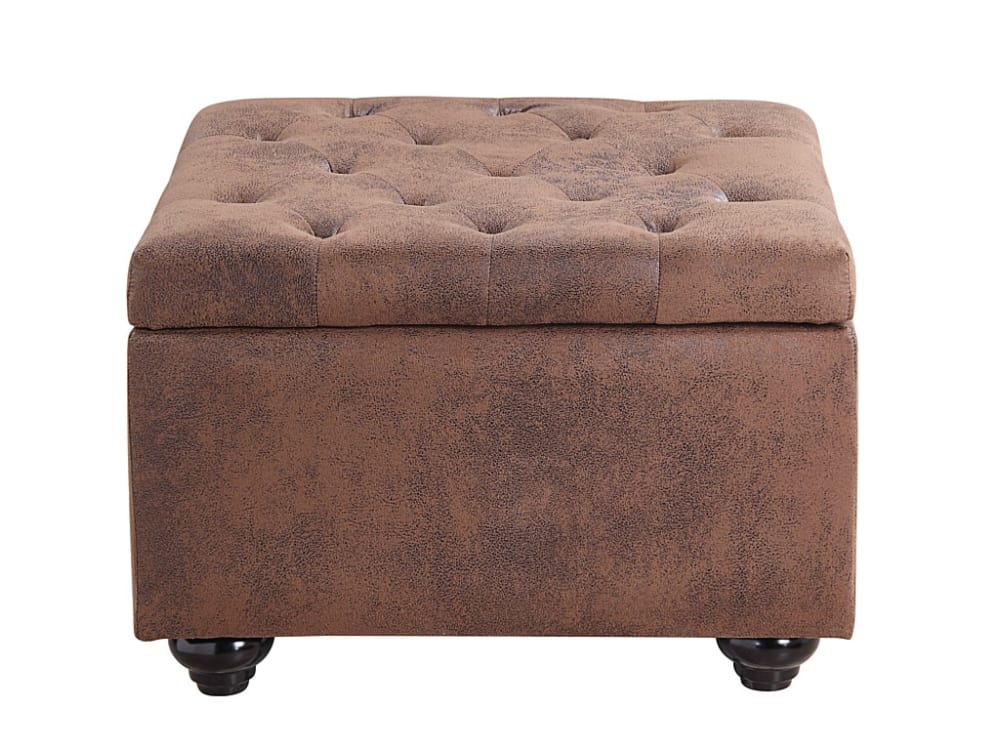 Pouf microfibre marron