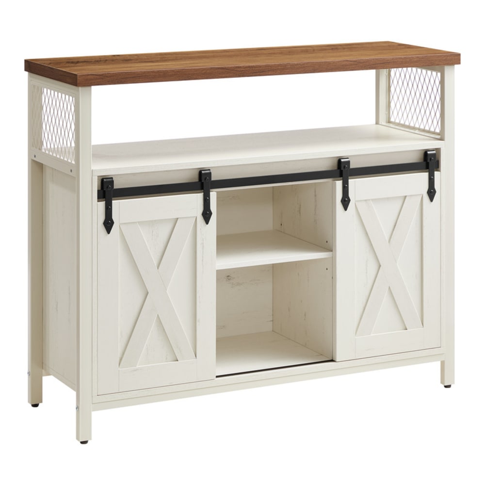 Buffet cuisine avec 2 portes 33 x 100 x 80 cm blanc et marron