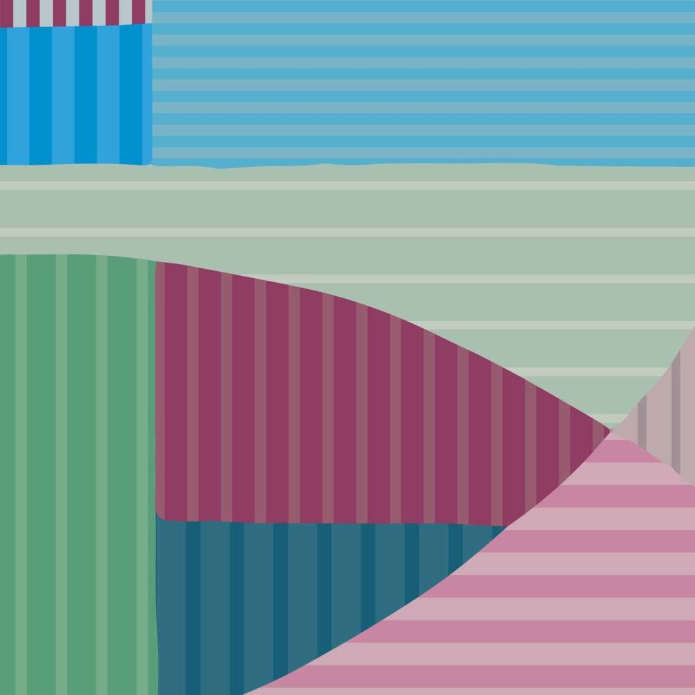 Papier peint harmonies linéaires, bleu 300 x 250cm — vue 4