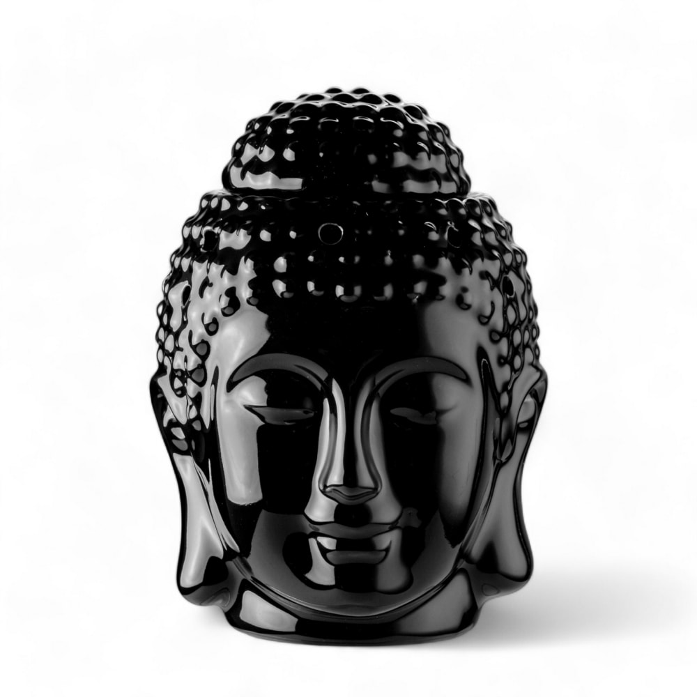 Brûle parfum Bouddha Noir en céramique noir - H13,5cm Brûle parfum Bouddha Noir en céramique noir - H13,5cm