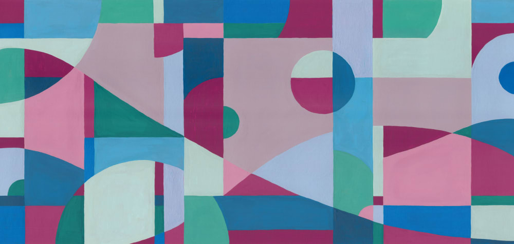Papier peint paysage décomposé, bleu 225 x 250cm — vue 3