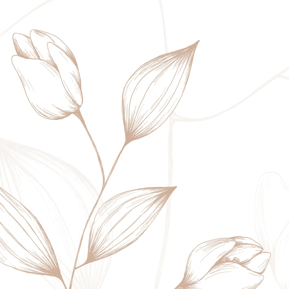 Papier peint illustres pétales, beige 300 x 250cm — vue 4