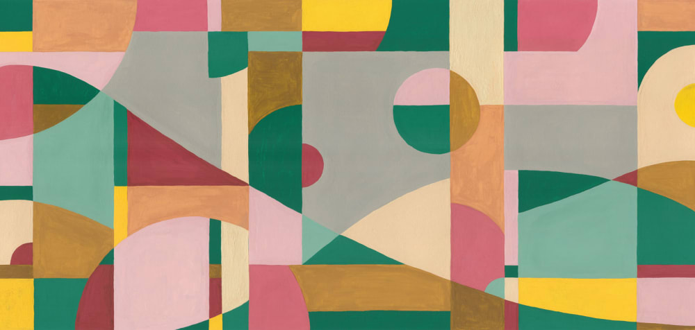 Papier peint paysage décomposé, vert clair 225 x 250cm — vue 3