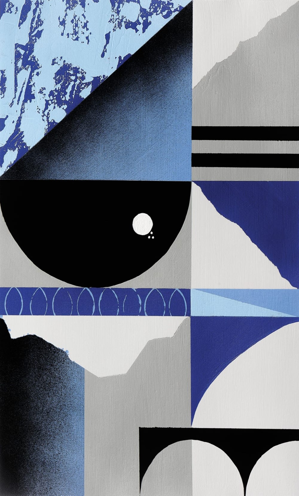 Papier peint abstraction 2, bleu 150 x 250cm — vue 3