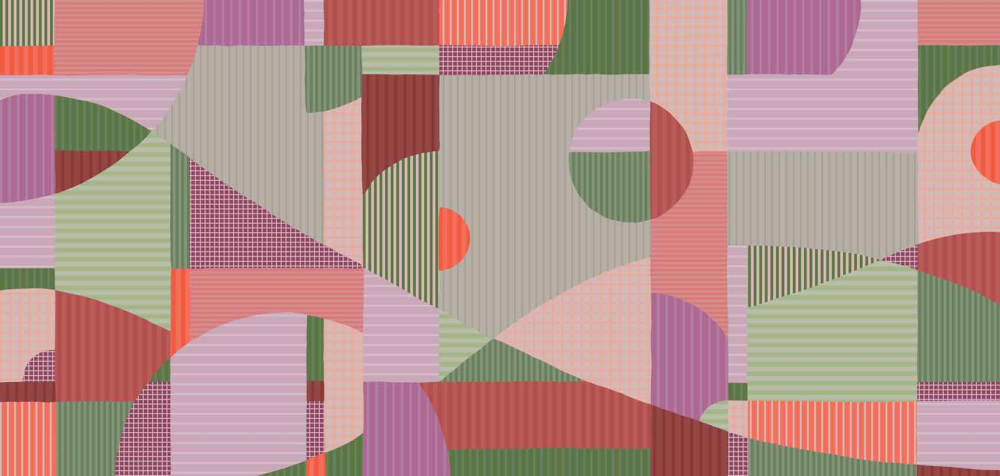 Papier peint harmonies linéaires, mauve 300 x 250cm — vue 3