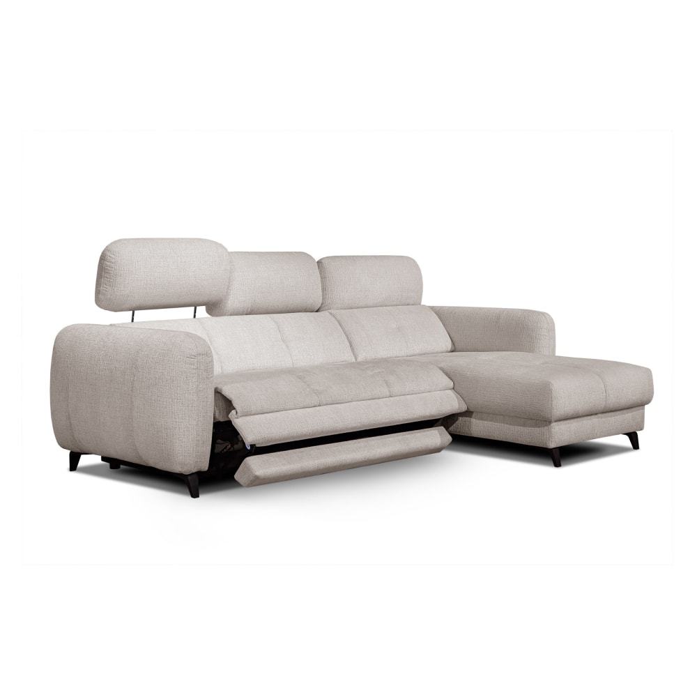 Canapé d'angle droit 3 pl, relax xl; crème