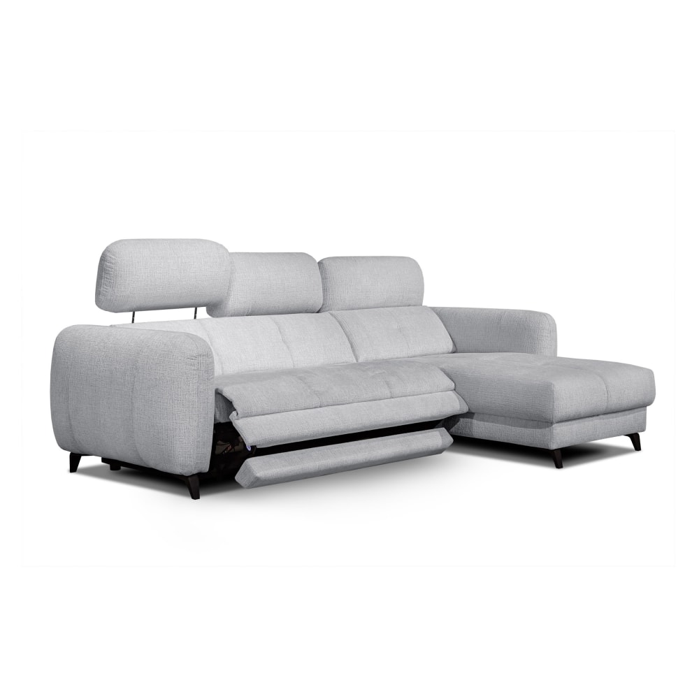 Canapé d'angle droit 3 pl, relax XL; gris clair